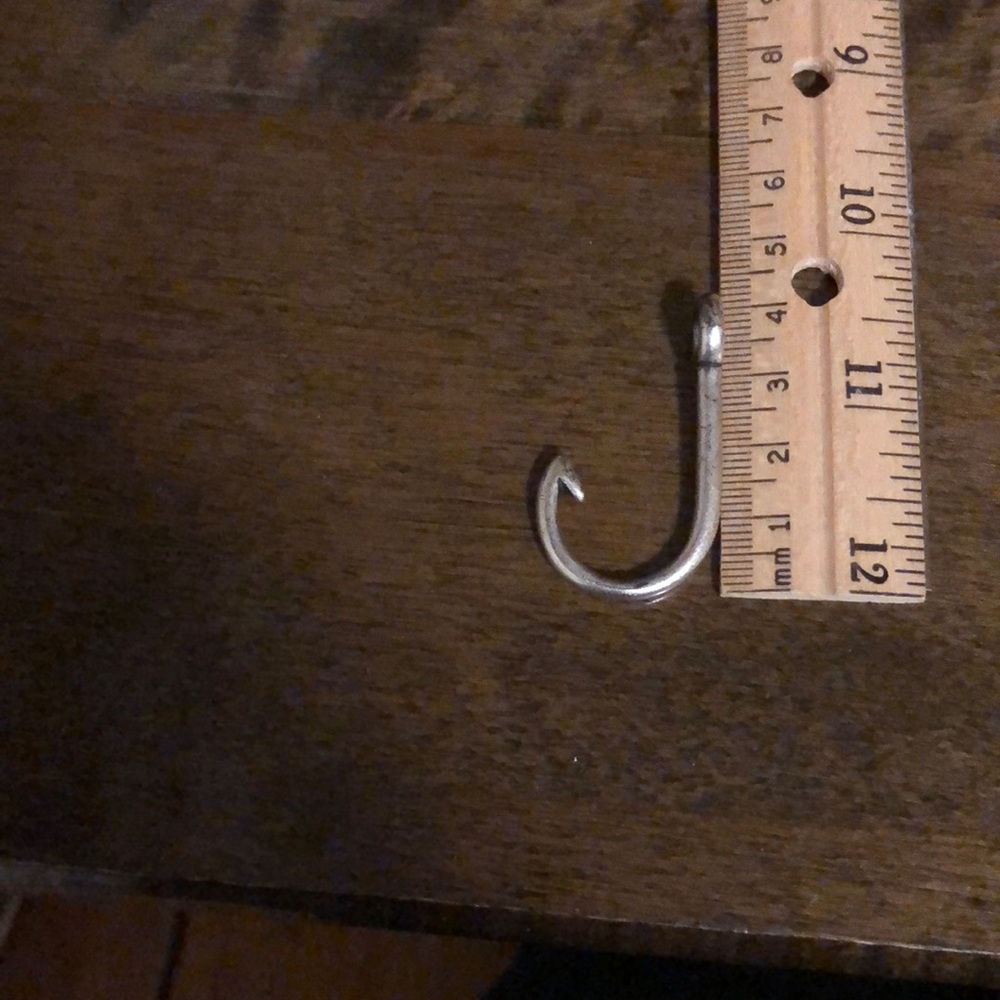 Silver tone fishhook pendant